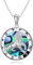 enjoylifecreative Damen Löwe Sternzeichen Halskette 925er Sterling Silber Leo Horoskop Abalone Muschel Anhänger Kette Sternbild Astrologie Geburtstag Schmuck Geschenke für Frauen Mädchen