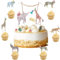 KOBOKO Safari Cake Topper, Kuchen Deko Geburtstag, Tiere Tortendeko, Dschungel Deko Kindergeburtstag für Party Animals Babyparty Mädchen Junge
