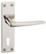 URBNLIVING Royale Metal Lever Latch Door Handles Set Round Rose Internal, External (Polished Nickel Keyhole)