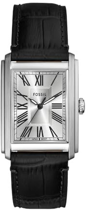 FOSSIL Carraway Uhr für Herren, Quarz-Dreizeigerwerk mit Leder- oder Edelstahlarmband