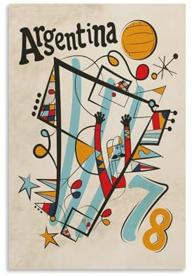 GHJOPAF Poster vintage de la Coupe du monde de football sur toile Décoration murale pour chambre à coucher Salon 30 x 45 cm Sans cadre