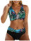 2024 Zweiteiliger Badeanzug für Damen mit hoher Taille Spaghetti Tops Locker (Green, S)