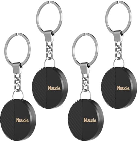 Nutale Schlüsselfinder Schlüssel 4-Pack Finden mit App Bluetooth iOS und Android Artikel Locator für AutoSchlüssel Haustier-börsen oder Rucksäcke - Mit Separatem Batteriefach