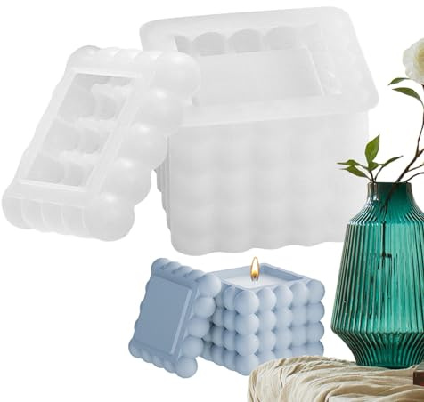 Kerzengießform Bubble Kerzenform Bubble Würfel Form Quadratische Aufbewahrungsbox Aus Gips Silikon Bubble Kerzen Formen Silikonform Kerzen Selber Machen Set Für Aromatherapie Kerzen