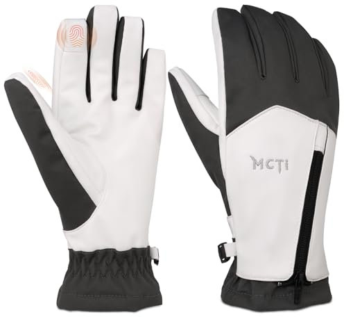 MCTi HCMCTIH2B Handschuhe Damen Fahrradhandschuhe Winterhandschuhe Laufhandschuhe Touchscreen Handschuhe warm Grau wasserdicht für Winter Frühling