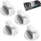 4 Piezas Perillas de Control Universal para Cocina de Gas, Manija Perillas Mando Universal para Horno, 6mm Cocina de Gas Cocina de Botones Metal, Adecuados para Hornos y Estufas
