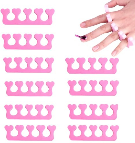 10 Stück Pfirsichherz-Zehenteiler Fingertrenner,Abstandhalter Pediküre Maniküre Werkzeug,Weichen Schaum Schwamm Zehenspreitzer Finger Teiler