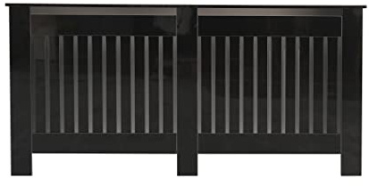 CFDZ High Gloss Black Radiator Cover Cabinet Display Table Storage Shelf Vertical Slat Style Living Room Bedroom 4 Size S/M/L/XL (XL: W172 x D19 x H85 cm(Overall Size))
