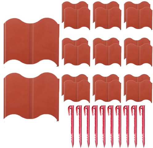 Rasenkanten und Landschaft Grenze, Garten Edger Border - Landschaftsbau Rand | 20 Stück abnehmbare Kante Panel Blumenbeet Barriere für Rasen Terrasse Gehweg Hinterhof