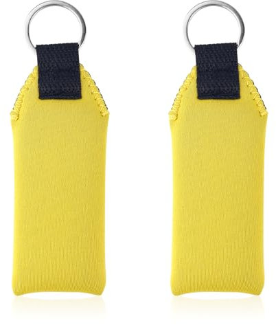 Gosknor 2 Stück Schwimmender Schlüsselanhänger, Leichter Wasserdichter Neopren-Schlüsselanhänger Schwimmfähig für Surfbretter Boote Wassersport im Freien (Gelb)