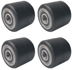 Galets de transpalette, roue de tambour de charge en nylon, lot de 4- Galets de transpalette hydrauliques manuels, rouleaux de charge silencieux, bande de roulement en caoutchouc, noyau en fer, roulem