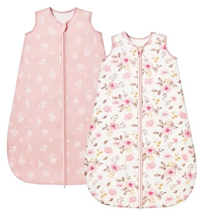 ToyaTec Babysovsäck 1,0 Tog 2-pack, Supermjuk rayon tillverkad av bambu, Babysovsäck i bambufiber, ren ekologisk, vår och sommar (Rosa, XL)