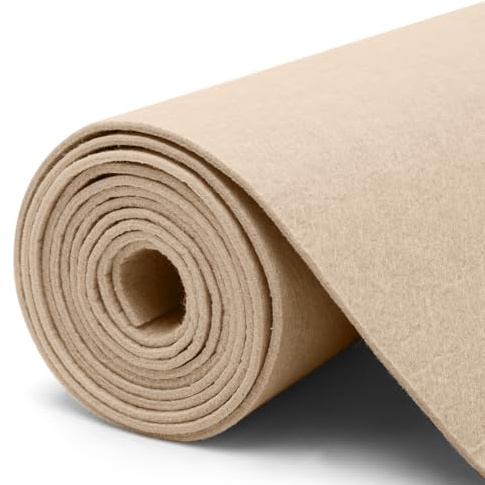 Filzstoff Filzrolle Beige,Filz Meterware 40cmx250cmx3mm DIY Filz Stoff Dekofilz Filzmatte Polyester Filzrolle für DIY Filzunterlage Patchwork Nähen Filz zum Basteln Handwerken Dekorationfilz