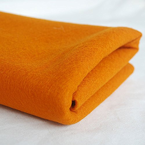 100% Pure Wool Felt Fabric - 1mm Thick - Carrot Orange - 40cm x 50cm