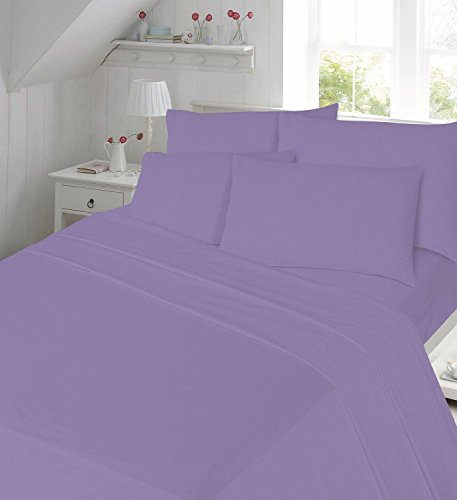 Bettwäsche-Set, 100 % gebürstete Baumwolle, Biber-Bettbezug und Kissenbezüge, Flanell-Serie, Kingsize, Lila