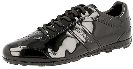 Prada Damen Schwarz Leder Sneaker 3E4126 OL3 F0002 37 EU