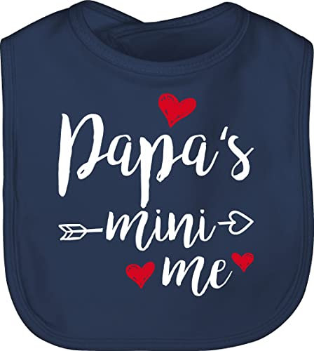 Baby Lätzchen - Papas Papa Mini Me - Ich liebe Dich Papa - Unisize - Navy Blau - vatertag bin babylatz dad kleiner liebling latz vatertagsgeschenk laetzchen vater sabberlatz daddy lätze daddys