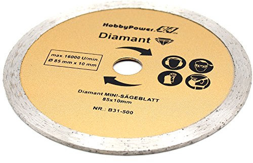 1 mini scie circulaire portative disque diamant 85 x 10 mm pour Einhell TC-CS 860 / BT-CS 860