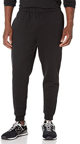 Amazon Essentials Pantaloni Sportivi da Jogging Taglio Rilassato, in Pile, Vestibilità Comoda Uomo, Nero, XL
