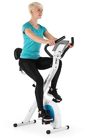 Klarfit X-BIKE-700 - Ergometer, Hemtränare, Fitnesscykel, Cardio Bike, Träningsdator, Handpulsmätare, 8-stegs justerbart motstånd, Ergonomisk sadel, max. 100 kg, var. färger