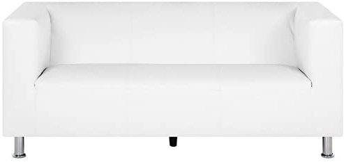 Beliani Praktisches Sofa Kunstleder weiß 3er Sitzer Floro
