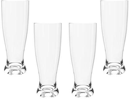 QG Lot de 4 verres à bière en plastique incassable Ecozen 758,7 g Transparent