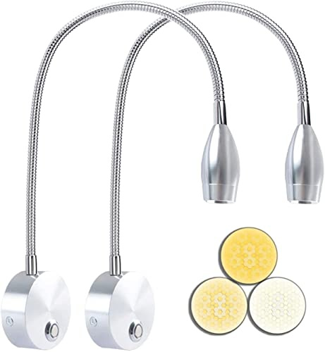 Adust Bedside Reading Light, Bedroom Reading Lamp, 3W LED Touch Dimmable Brightness Minimalist Wall Headboard Reading Lamp, Adjustable Colour Temperature, 3000k, 4000k, 6000k