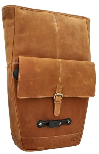 Gusti Fahrradrucksack Leder - Gareth T. Rucksack Gepäckträgertasche 2-in-1 Fahrradtasche Braun