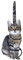 Support de rouleau de papier toilette sur pied en forme de chat - Accessoire de toilette en métal - Accessoires de salle de bain et de cuisine - Gris