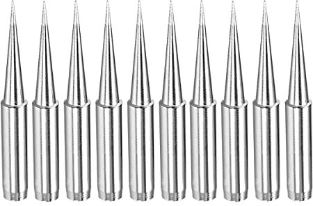 Saipe 10pcs 900M-T Soldering Iron Tips Solder Bits Replacement Tip Compatible with Hakko, Radio Shack, Atten, Quick, Aoyue, Yihua, Vastar Soldering Station (900M-T-LB)