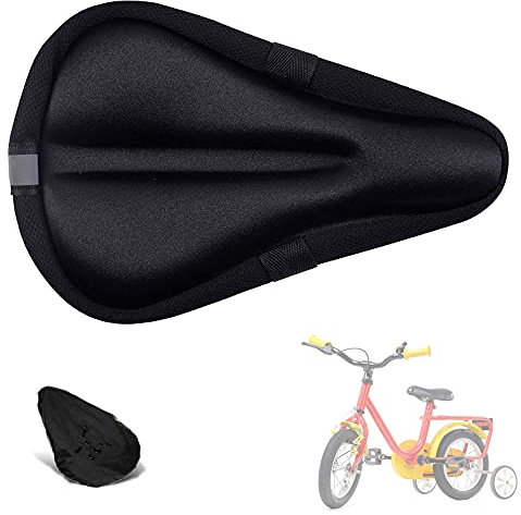 Liyamobu Copri sella per bicicletta in gel per bambini e bambine, 22,9 x 15,2 cm, traspirante ed extra morbido, in memory foam, con copertura resistente all'acqua e alla polvere