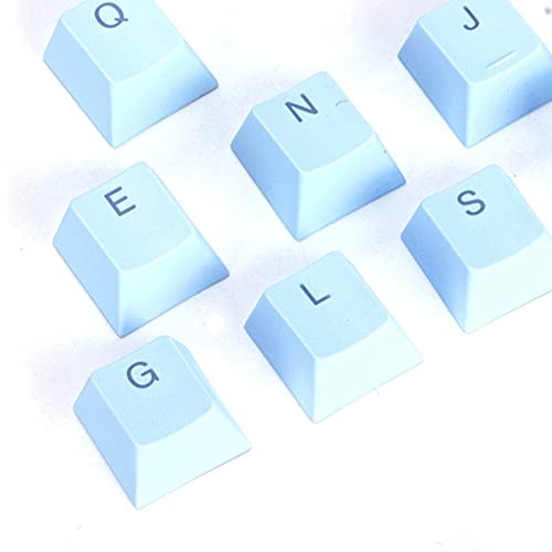 ciciglow PBT-Tastenkappen, 108er-Pack Benutzerdefinierte Tastenkappen für Mechanische Tastaturen für 61/64/87/104/108-Tastatur mit Tastenkappenabzieher.(hellblau)