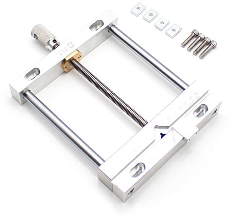 Toplionace Parallel Backen Schraubstock aus Aluminiumlegierung, Flacher Zangen Schraubstock für CNC Gravierfräsmaschine Tischbohrschraubstock Halterung 170x135MM