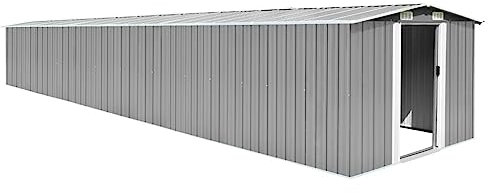 vidaXL Abri de jardin Gris 257x779x181 cm Acier galvanis�
