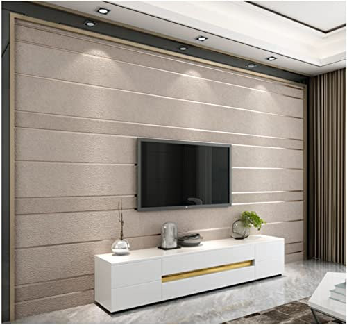 KEYESMINER Hellbraun Vliestapete 9,5 m x 0,53 m Gestreifter Marmor Wandtapete Beflockung Tapete Poster Wanddekoration für Wohnzimmer Küche Schlafzimmer Büro Hotel