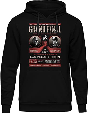 UGLYSHIRT Over The Top Herren Kapuzenpullover | Arm Wrestling Pullover Hoodie Armdrücken Kult 80s | M3