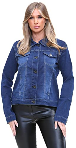 True Face Women Denim Jackets Long Sleeve Jeans Jacket for Women Ladies Trucker Jacket Classic Casual Lightweight Button Down Collar Vintage Summer Jacket Top with Pockets