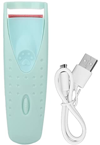 Beheizte Wimpernzange, Silikon Typ C, Ladetemperatur, langlebig, elektrische Wimpernzange, teilweise Wimpernzange, beheizte Wimpernzange für Frauen und Mädchen (Cyan)