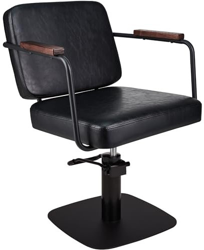 Ayala Friseurstuhl ENZO schwarz Friseursessel 360° Drehbar Frisörstuhl Barberstuhl Höhenverstellbarer Barbersessel Hydraulischer Friseurbedarf