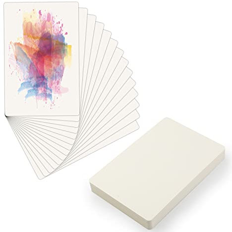 50 Feuilles Cartes Aquarelle Vierges, 12x18cm Cartes à Peindre à l Aquarelle Cartes Papier Aquarelle Watercolor Paper pour Débutants Artiste Adultes Enfant Étudiant Peinture