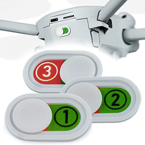 Obtile ChargeSlider Compatible with DJI Mini 4 Pro and More Drones, Charge Indicator for Drone Battery 2 in 1 Battery Indicator and Numbering, Pack of 3 (Cool Gray)
