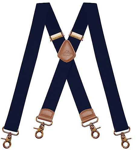 Dresime Tirantes para Pantalones con 4 Ganchos-Clips, Tirantes Vintage para Hombres y Mujeres Elásticos y Ajustables en Forma de X
