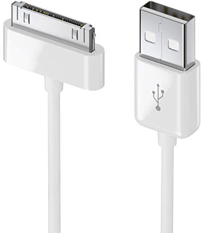 Top4pc Chargeur pour iPhone 4 4S 3G 3GS iPad Câble USB 30 broches 1m Blanc
