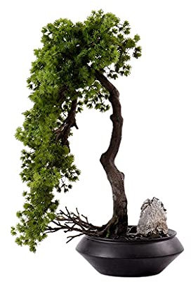 Simulation Bonsai-Baum, Künstlicher Baum, Topfpflanzen, Schwarze Keramik-Blumentöpfe, Kieselsteine, Künstlicher Baum, Desktop-Display, Wohnzimmer, Büro, Heimdekoration Für Heimdekorationen, Büro, In
