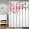 Bovlleetd Rideau de Douche Floral Rose Tissu Printemps Romantique Fleur Rideau de Douche Floral pour Salle de Bain Fleur de pêcher Rideau de Douche de Salle de Bain avec Crochets 92W x 183H cm