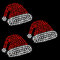 Glitzerdeals Bügelbilder Karneval Strass Weihnachtsmütze Santa 3er Set Weihnachtsmotiv Aufbügler für Textilien Weihnachten Bügelmotiv Weihnachtsmütze Strass Bügelbild Weihnachten