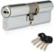 XFORT Colossus Polished Chrome 3 Star Kitemarked Euro Cylinder Lock 45EX/50 (95mm), British Standard TS007 Anti-Snap Barrel Lock, uPVC Door Lock.