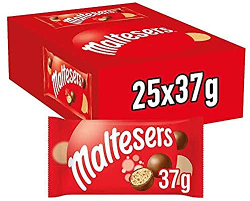 Maltesers Knusprige Malzbälle mit Milchschokolade, 25 Beutel Schokoladenpralinen je 37g - insgesamt 925g