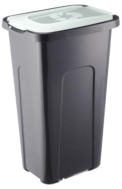 PAFEN Großer Mülleimer 30l mit Deckel – Abfallbehälter 550 x 275 x 370mm - Abfalleimer für Trennen Abfalltonne Mülltrennung Abfallsammler, Grün