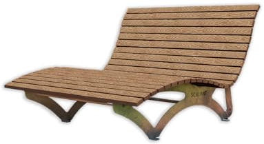 SCALANT Waldsofa Classic mit Schutzhülle, WPC-Latten, für 2-3 Personen, Sonnenliege, Außenliege, Wellenliege, Relaxliege, Liege für den Garten, feuerverzinkt